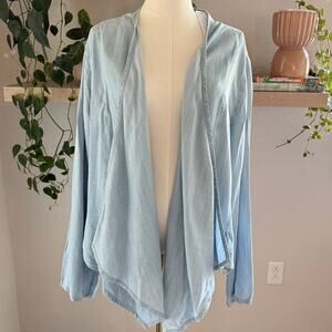 Soft Surroundings Light Chambray Drape Alicante Tencel Topper 1X Fall Layering